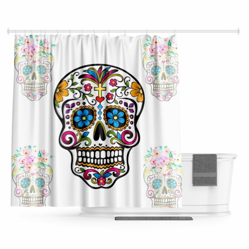Mexican Skull and Crossbones Curtain