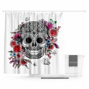 White Skull Shower Curtain