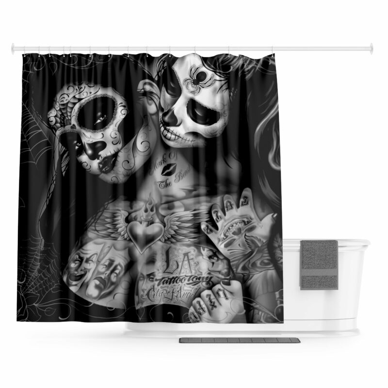 Mexican Skull and Crossbones Curtain