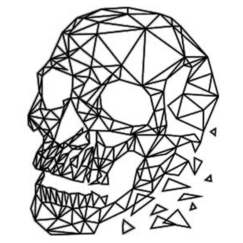 Geometric skull sticker