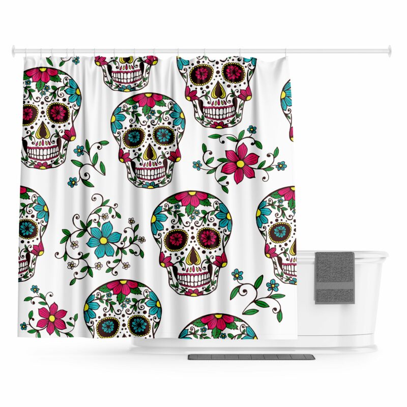 Mexican Skull Curtain Calevara