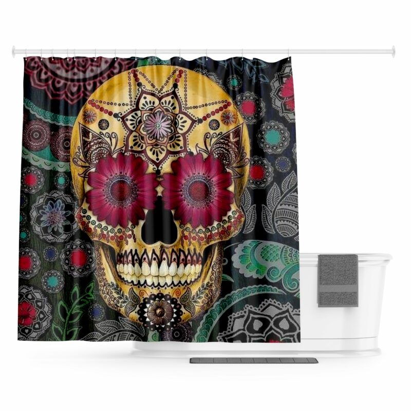Mexican Skull Curtain