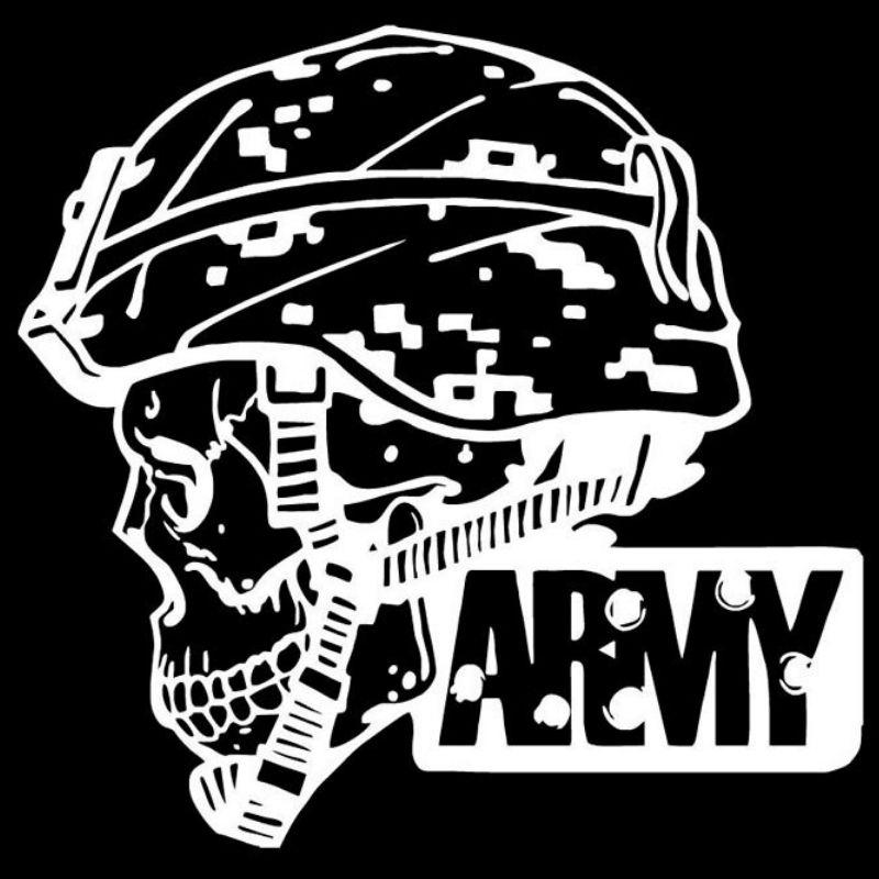 stickers skull army