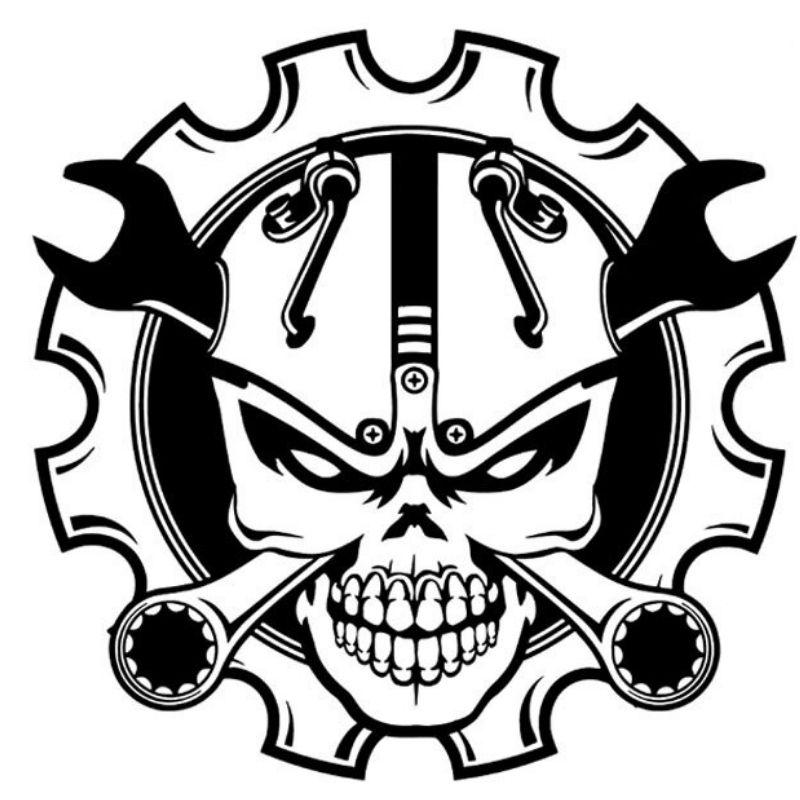Motorcycle Skull Sticker