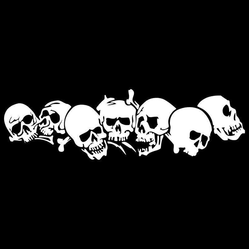 black and white skull stickers