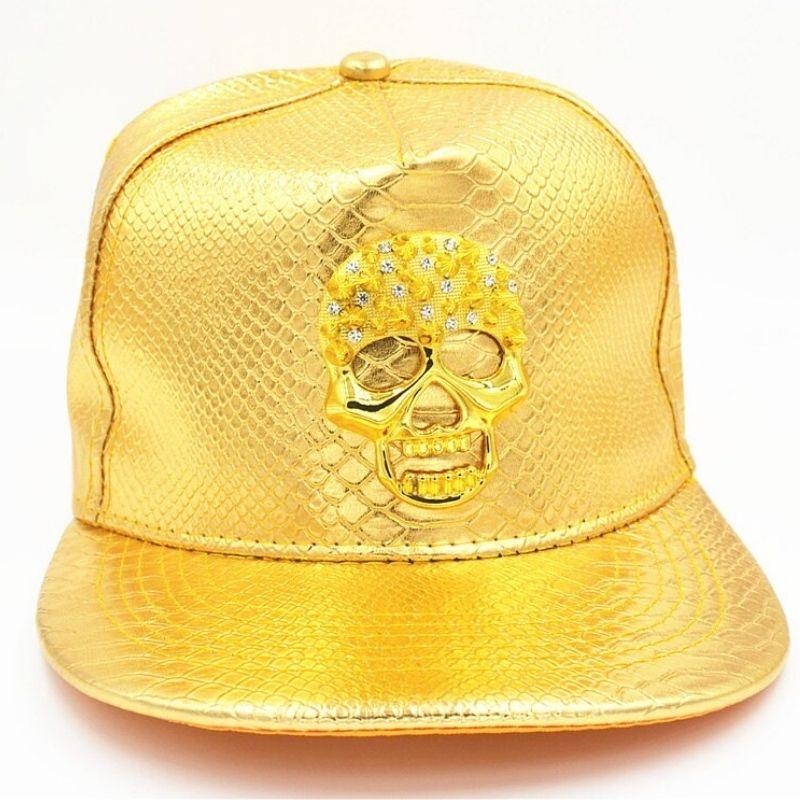 Hip hop gold skull cap