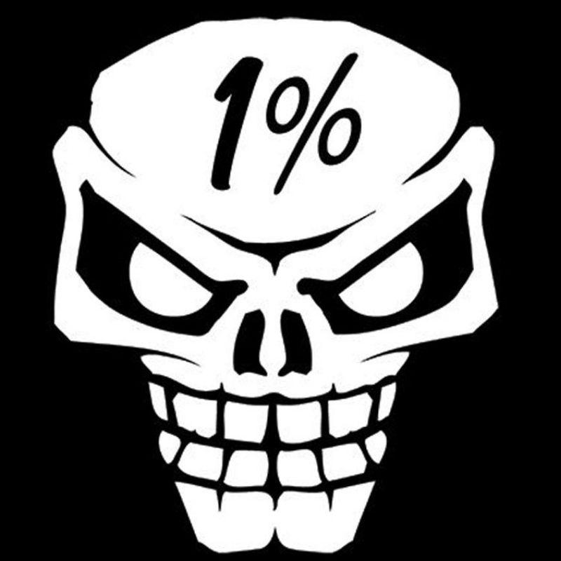 1% motorcycle skull stickers