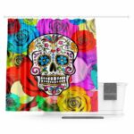 Colorful Mexican Skull Curtain