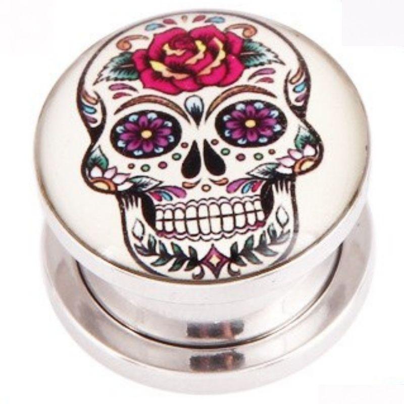 Colored Mexican Skull Piercing