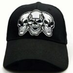Black triple skull cap