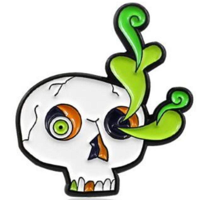 Cactus skull pin