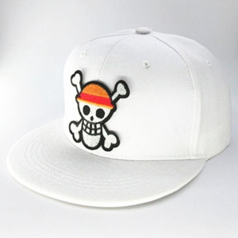 White cotton pirate skull cap