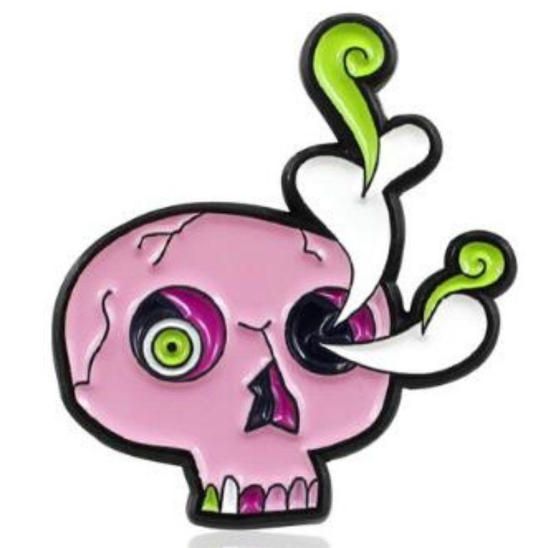 Pink skull pin