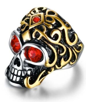 Red Eyes Skull Ring