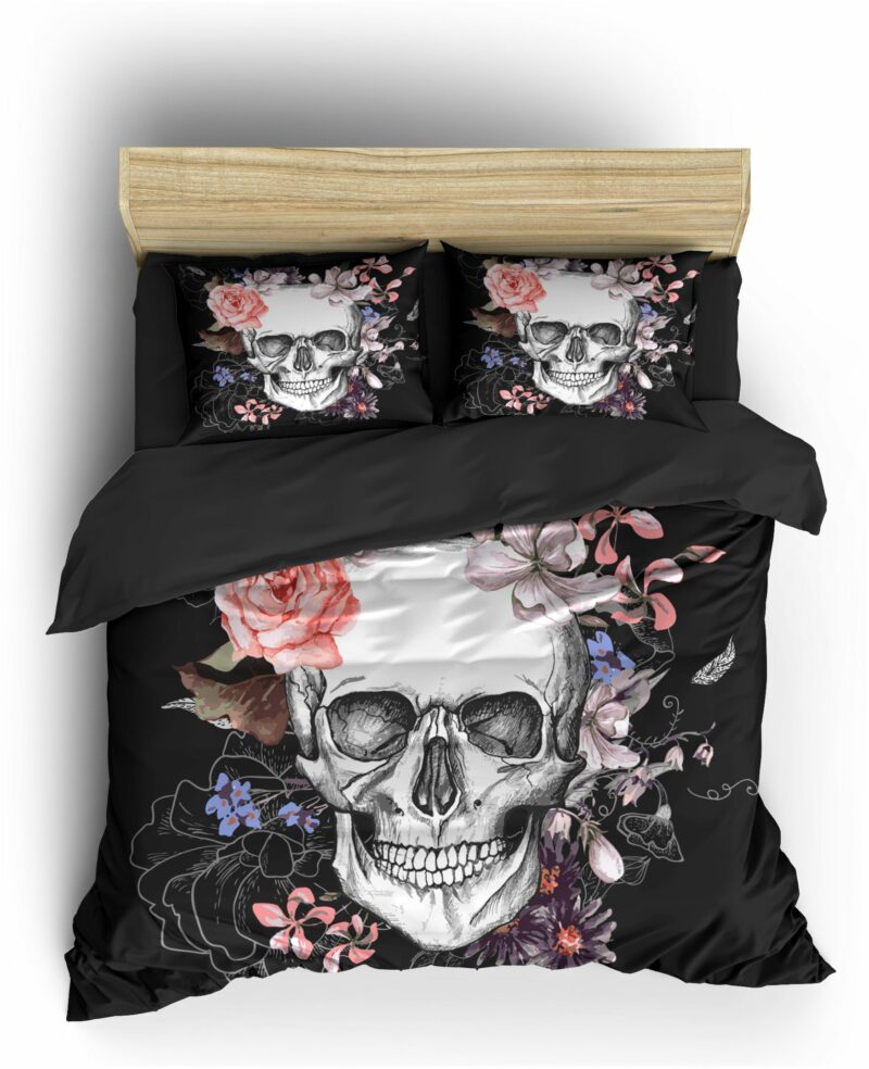 Comforter Cover Skull & Crossbones Flowers