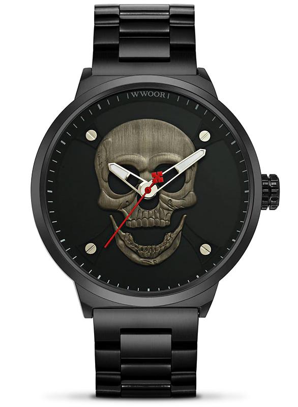 Steel skull watch