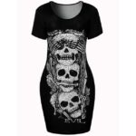 noho long dress with Mexican skull cheap.