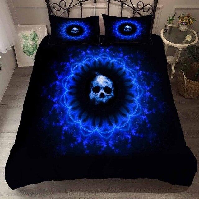 Blue Skull Bedding Set