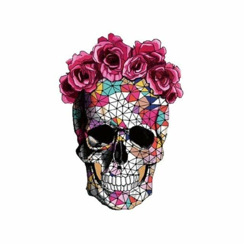 Skull & Crossbones With Flowers Transfer