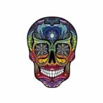 Colored Mexican Skull Transfer