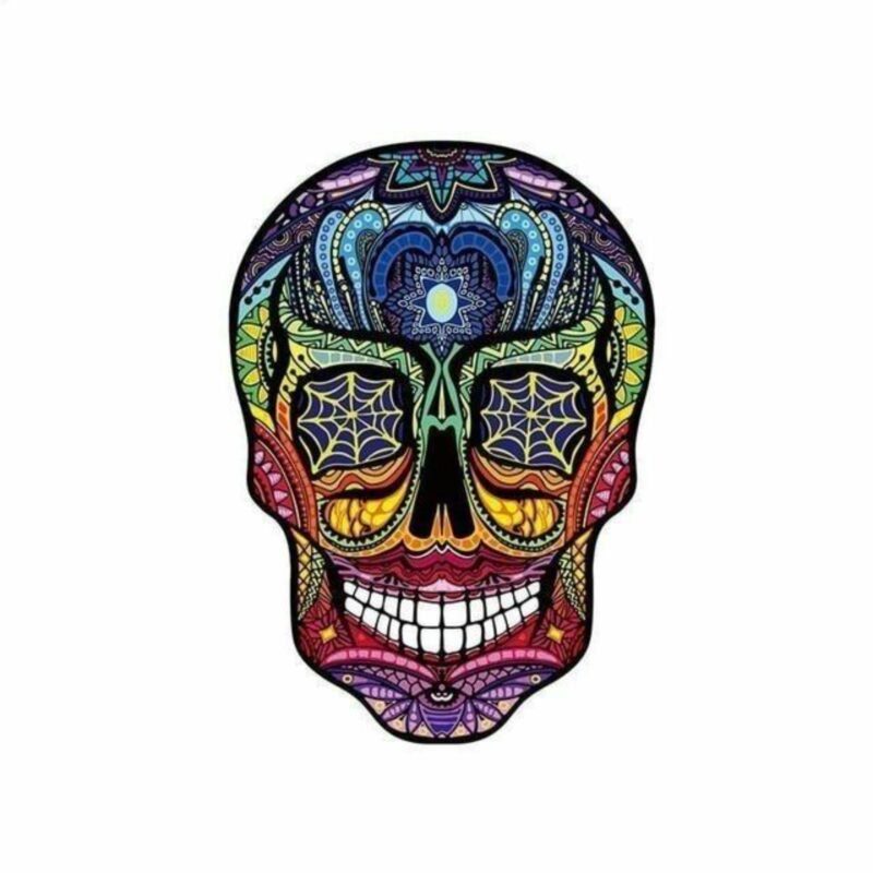 Colored Mexican Skull Transfer
