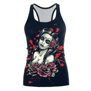 Skull Tank Top With Pink