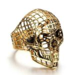 Gold skull ring