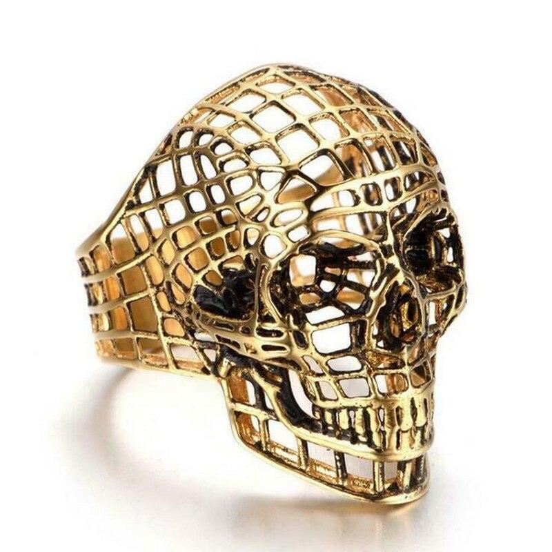 Gold skull ring