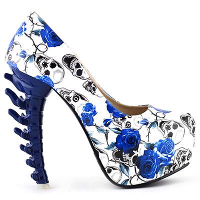 Blue and White Shoes