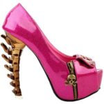 Pink Skull Court Shoe
