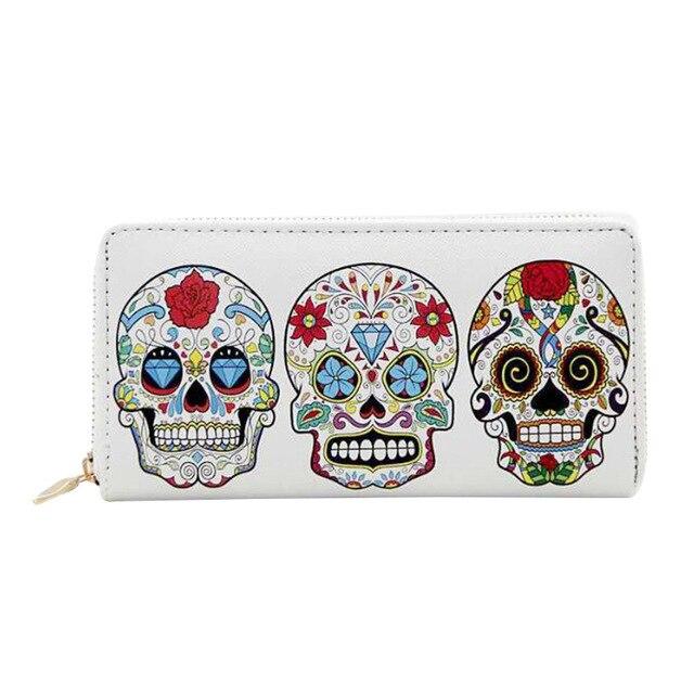White Mexican skulls wallet