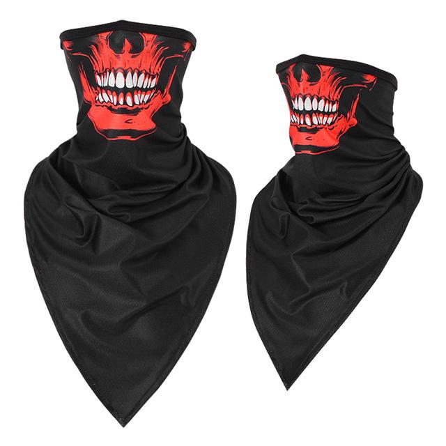 black and red skull bandana.