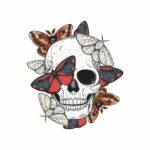 Transfer Skull Butterfly