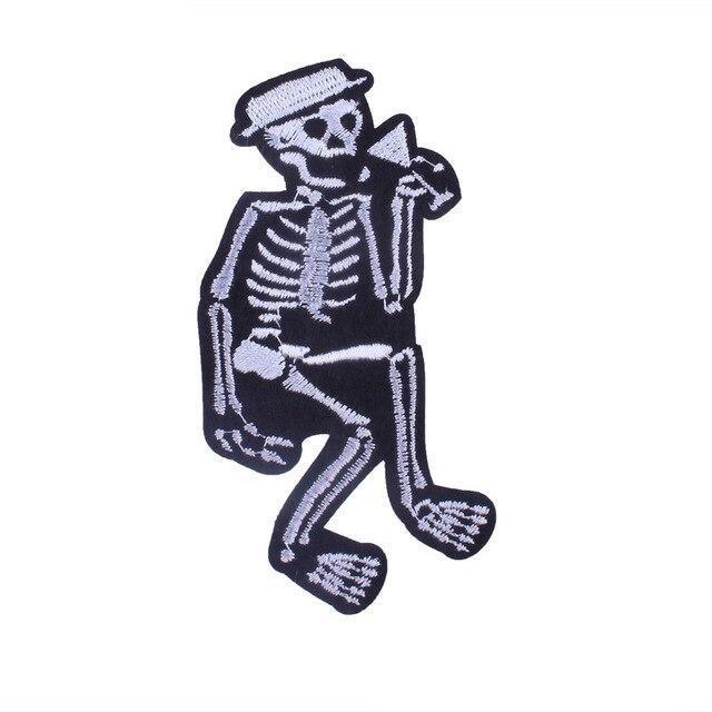 Black and White Skeleton Patch
