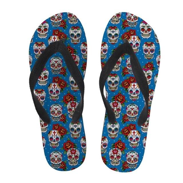 Colorful Mexican Skull Flip Flop