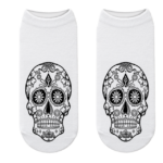 Black and White Mexican Skull Sock
