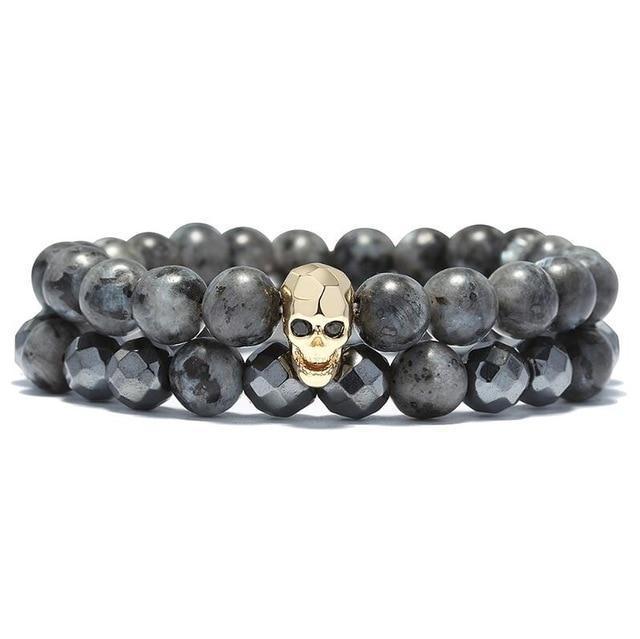 Gold Skull Beads Bracelet