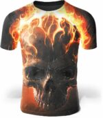 T-Shirt Death's Head On Fire
