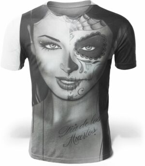 Black and White Mexican Skull T-Shirt